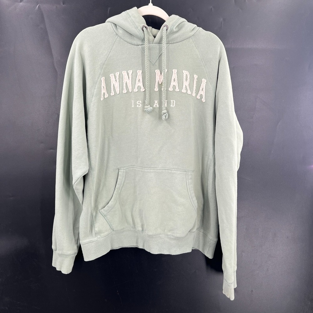 Anna Maria Island Florida pullover hoodie sweatshirt light green blue 84 L